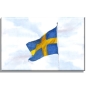 Preview: Leinwand 40 x 30 cm Keilrahmen Canvas-Leinen Aquarell Maritim Kunst Druck Kunstdruck Nordsee Flagge Schweden - SW11